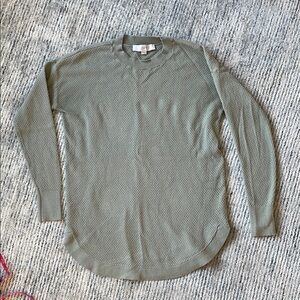 LOFT Green Crew Neck Sweater Soft Knit